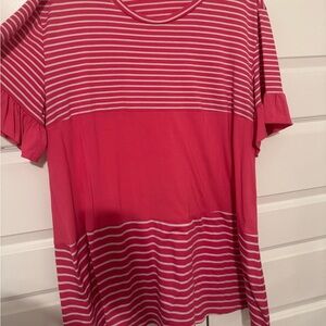 Chic Striped Pink Tunic Top